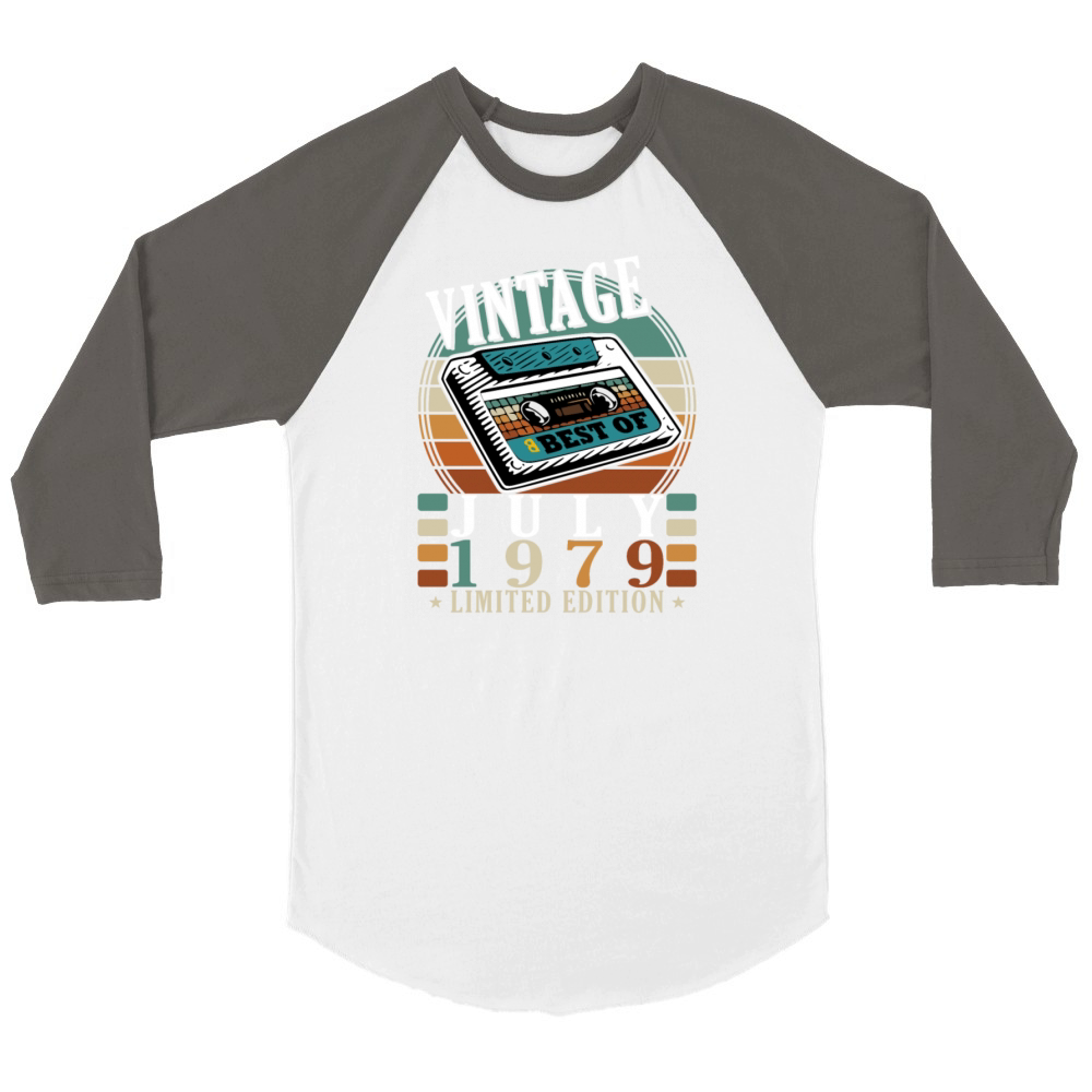 45th birthday 45 years July 1979 Unisex ¾ sleeve Raglan T-shirt