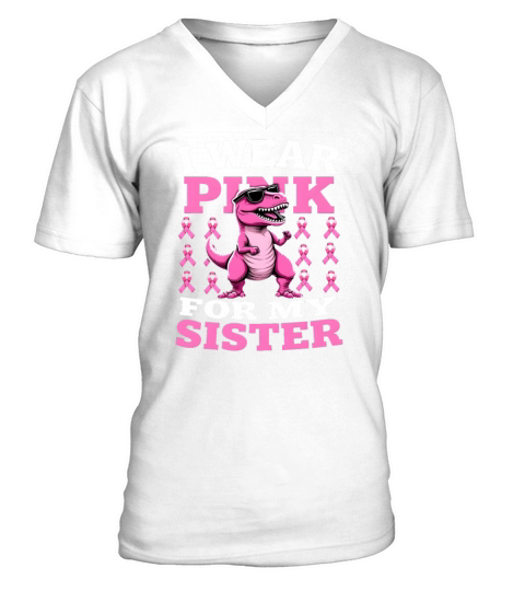 Breast Cancer Pink Awareness Design V-Neck T-shirt