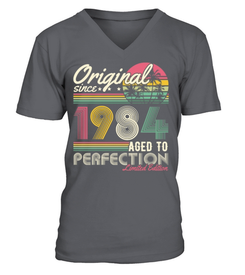 Original 1984 Vintage Retro 40th Birthday V-Neck T-shirt
