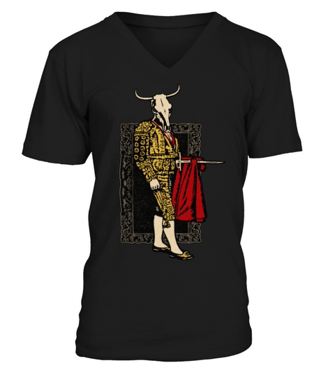 Vintage Spanish Calavera Matador V-Neck T-shirt