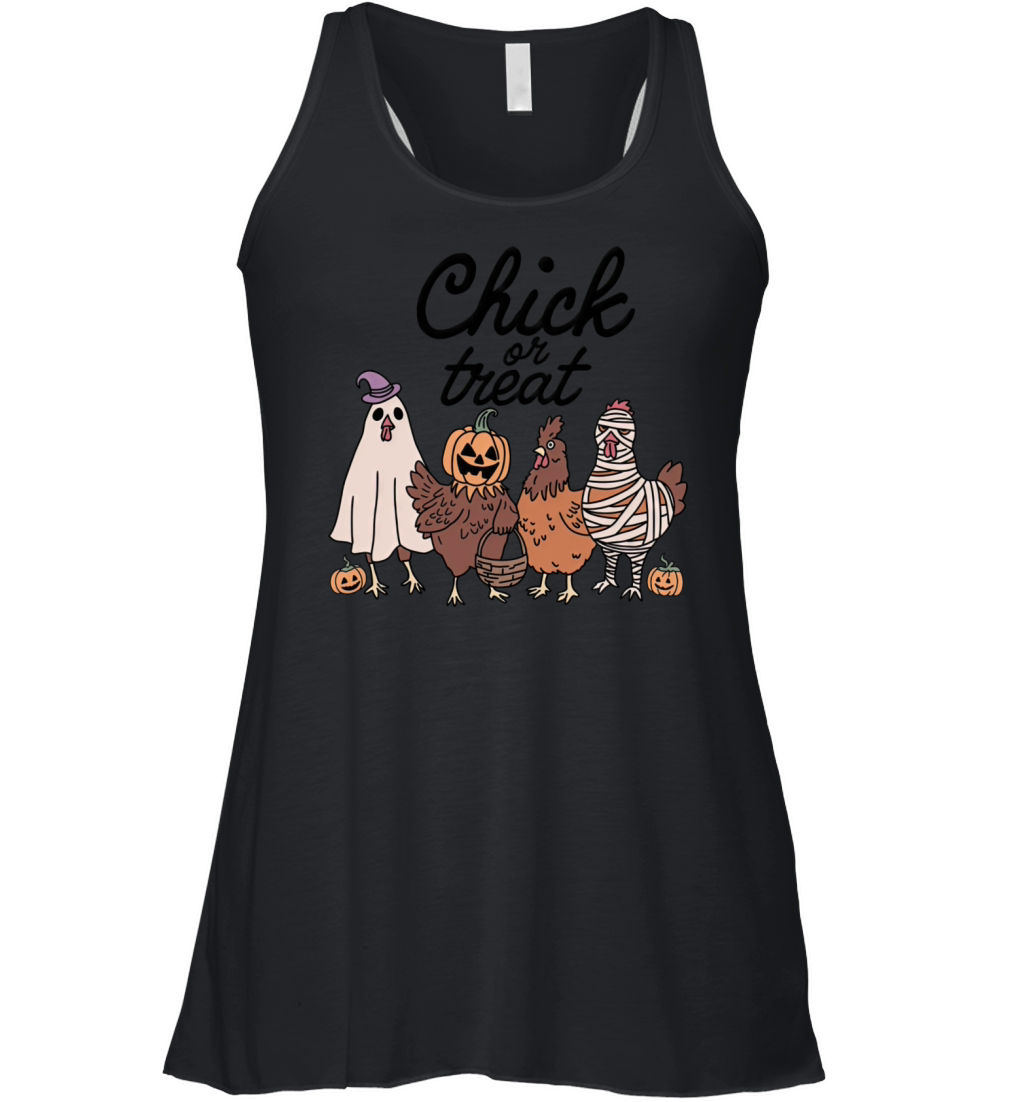 Chick Or Treat Funny Cute Chicken Halloween Women's Flowy Tank Top