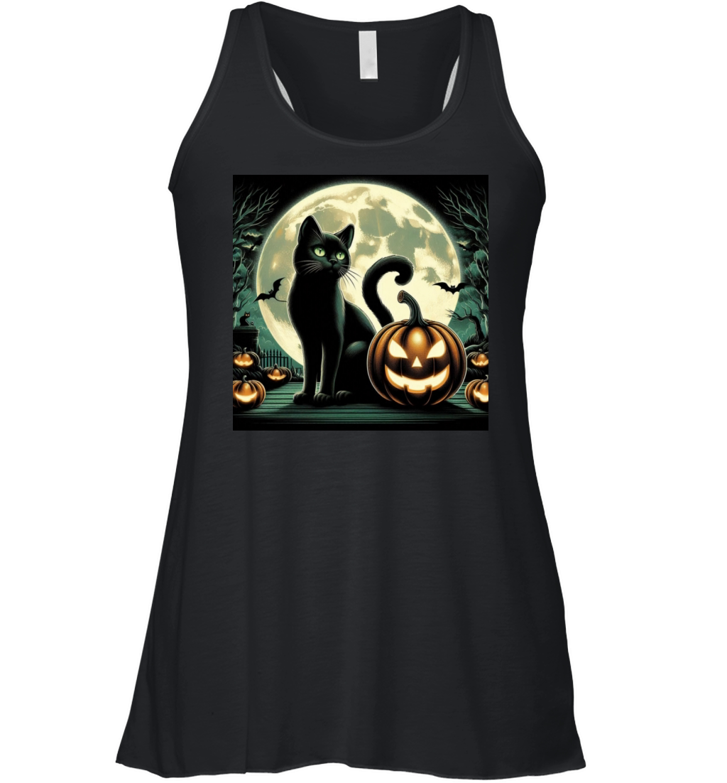 Halloween vintage cat Women's Flowy Tank Top