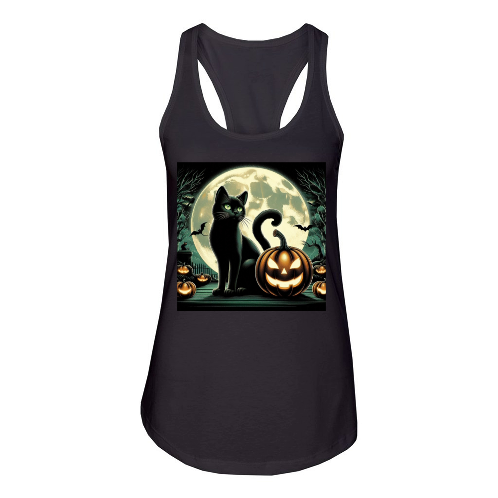 Halloween vintage cat Women's Racerback Tank