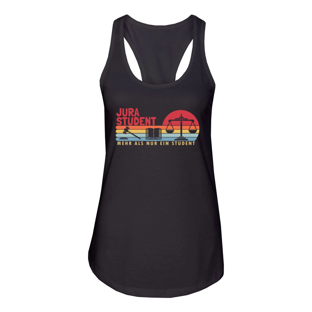 Jurastudent mehr als ein Student University Law Women's Racerback Tank