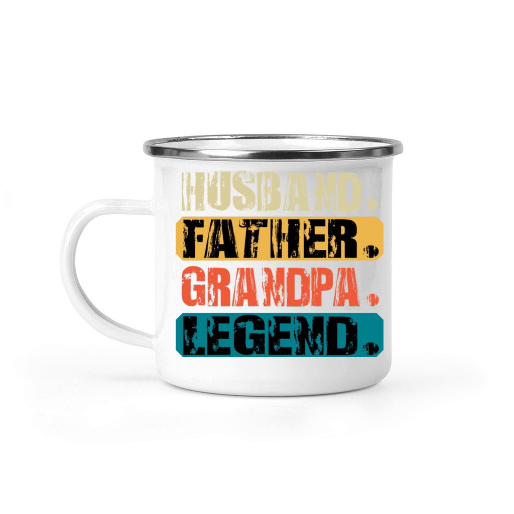 Vintage Husband Father Grandpa LEGEND Camping Mug