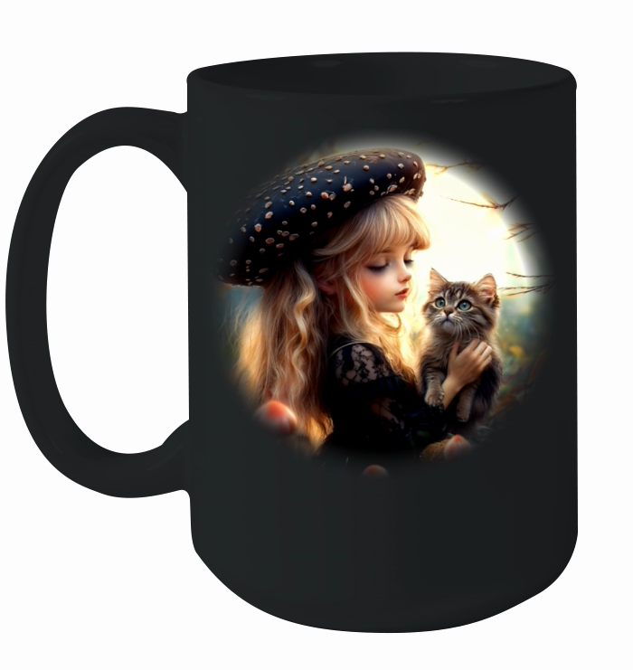 mushroom and girl Ceramic Mug