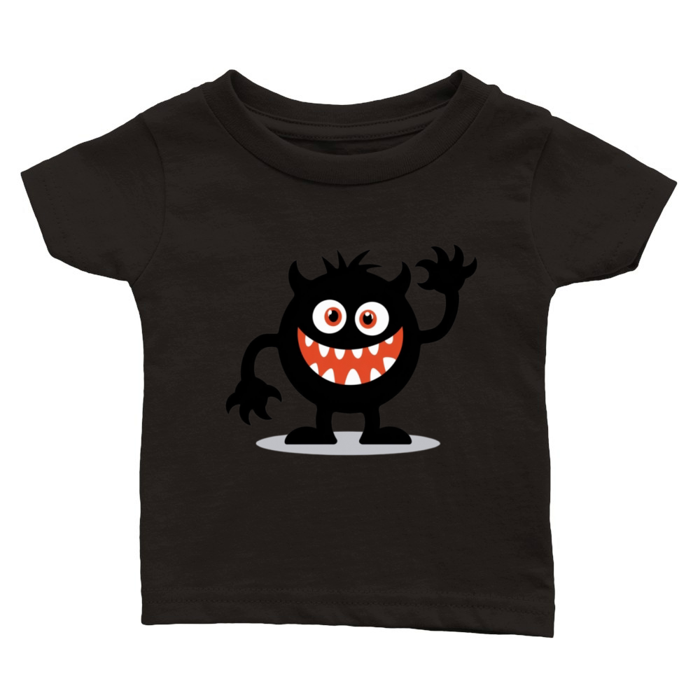 Black Monster Terror Halloween T-Shirt Classic Baby Crewneck T-shirt
