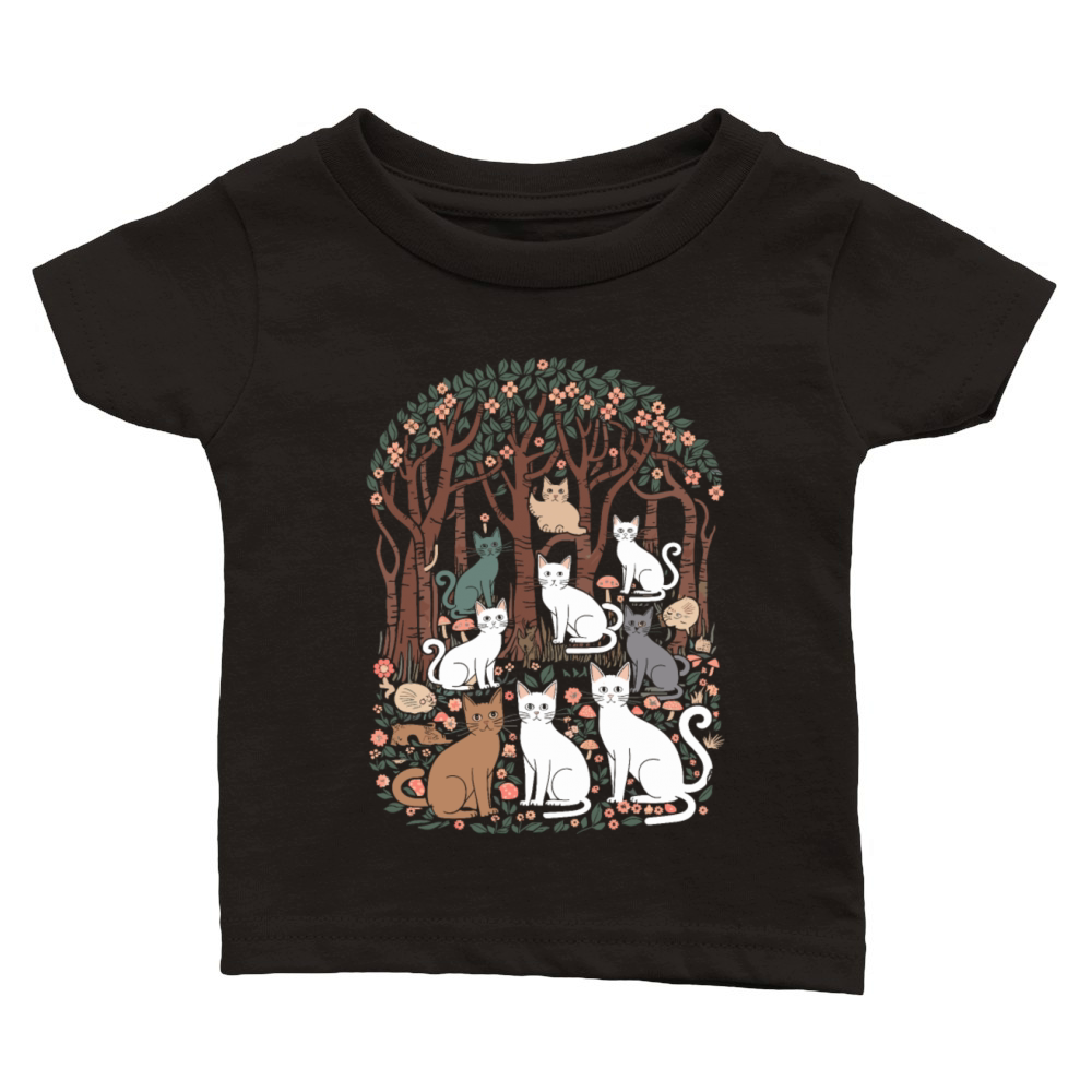 Cottagecore Cats in enchanting Forest Classic Baby Crewneck T-shirt