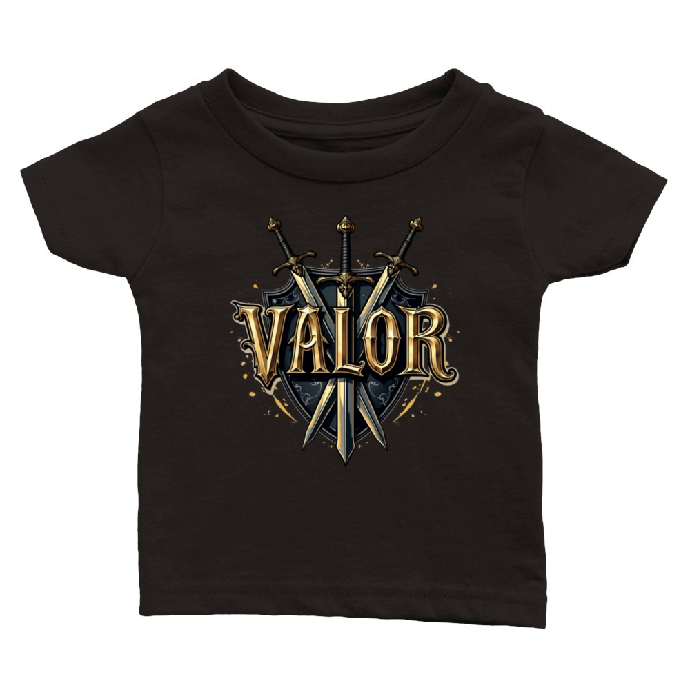 Valor Typography T-Shirt with Medieval Flair Classic Baby Crewneck T-shirt