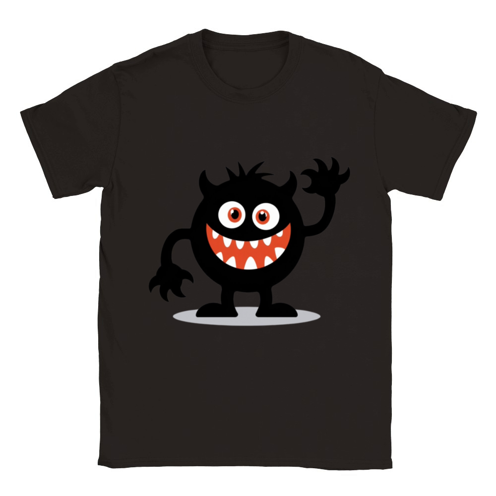 Black Monster Terror Halloween T-Shirt Classic Kids Crewneck T-shirt