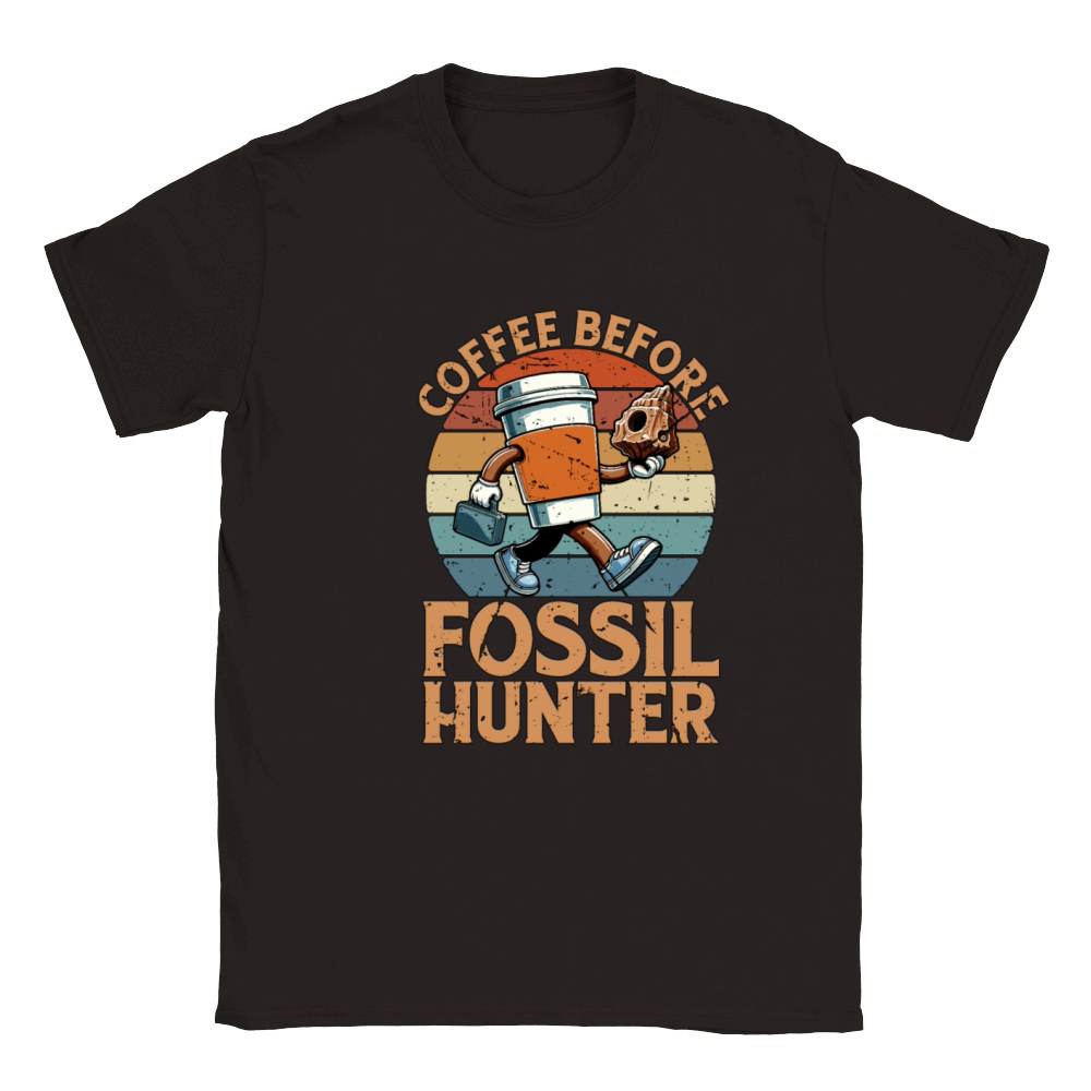 Fossil Hunter Coffee Before Geology Coffee Lover Classic Kids Crewneck T-shirt