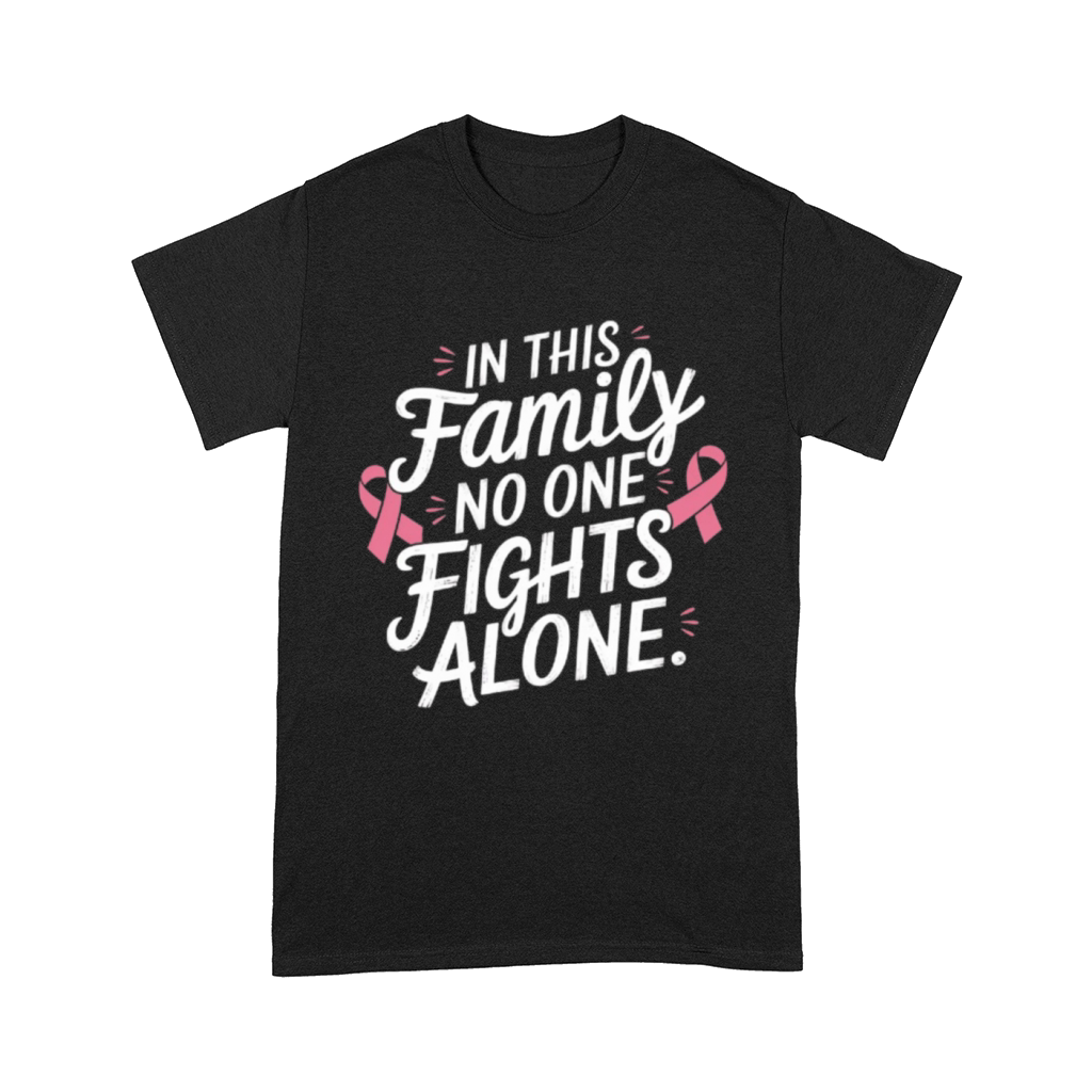 Support ribbon design with the phrase Comfort T-shirt