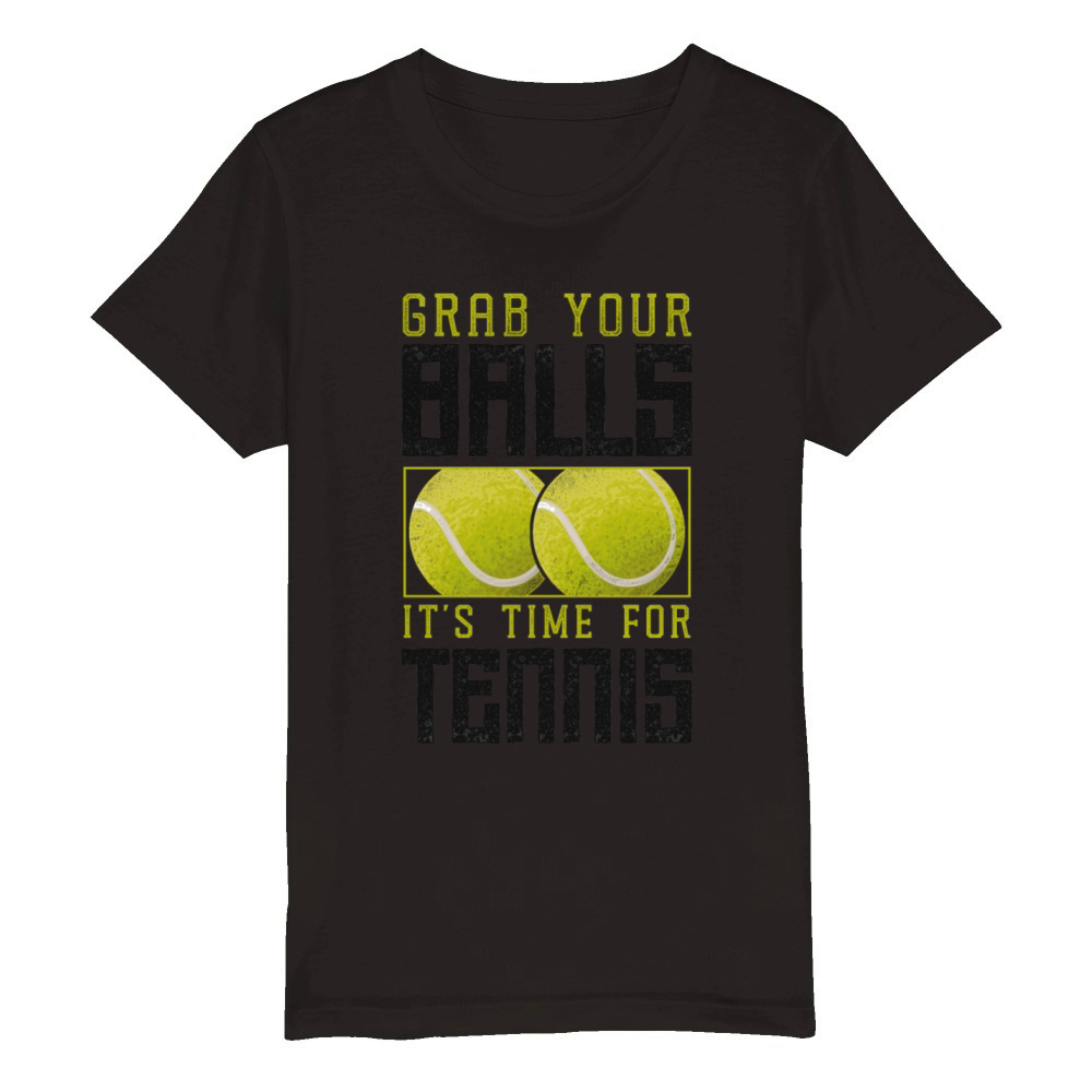 Funny Tennis Player Racket Pun Organic Kids Crewneck T-shirt