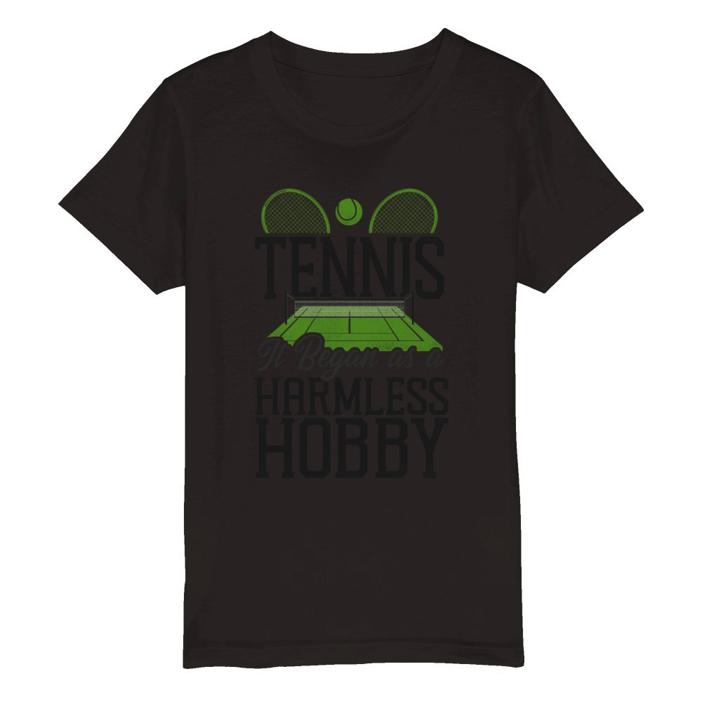 Funny Tennis Player Racket Tennis Organic Kids Crewneck T-shirt