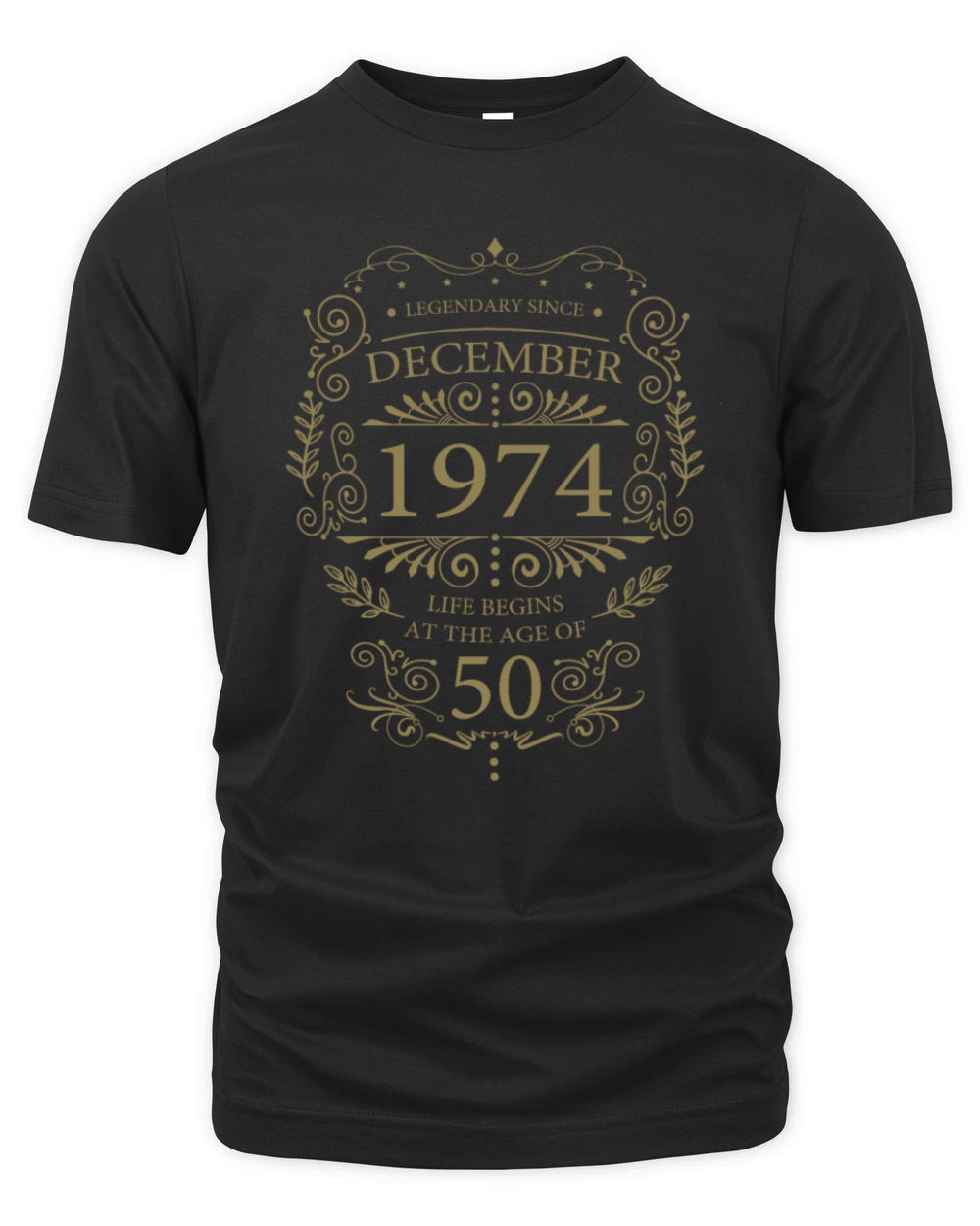 Legendary since December 1974 Birthday Ornament Vi Organic Unisex T-shirt