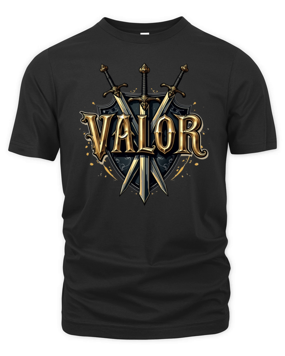 Valor Typography T-Shirt with Medieval Flair Organic Unisex T-shirt