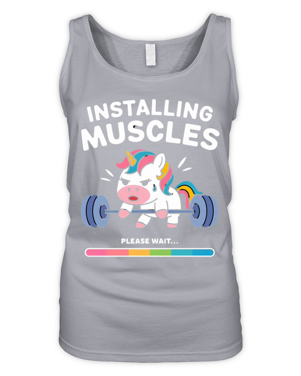 Installing Muscles Unicorn - Funny Gym Organic Women's Tank Top