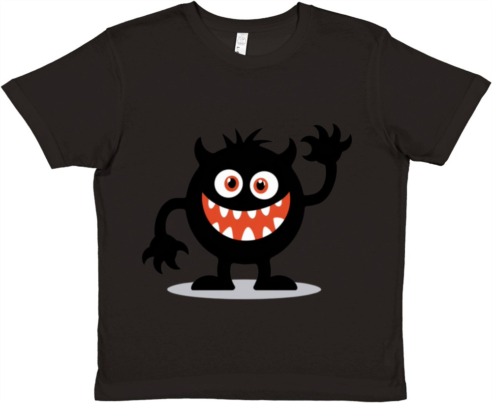 Black Monster Terror Halloween T-Shirt Premium Kids Crewneck T-shirt