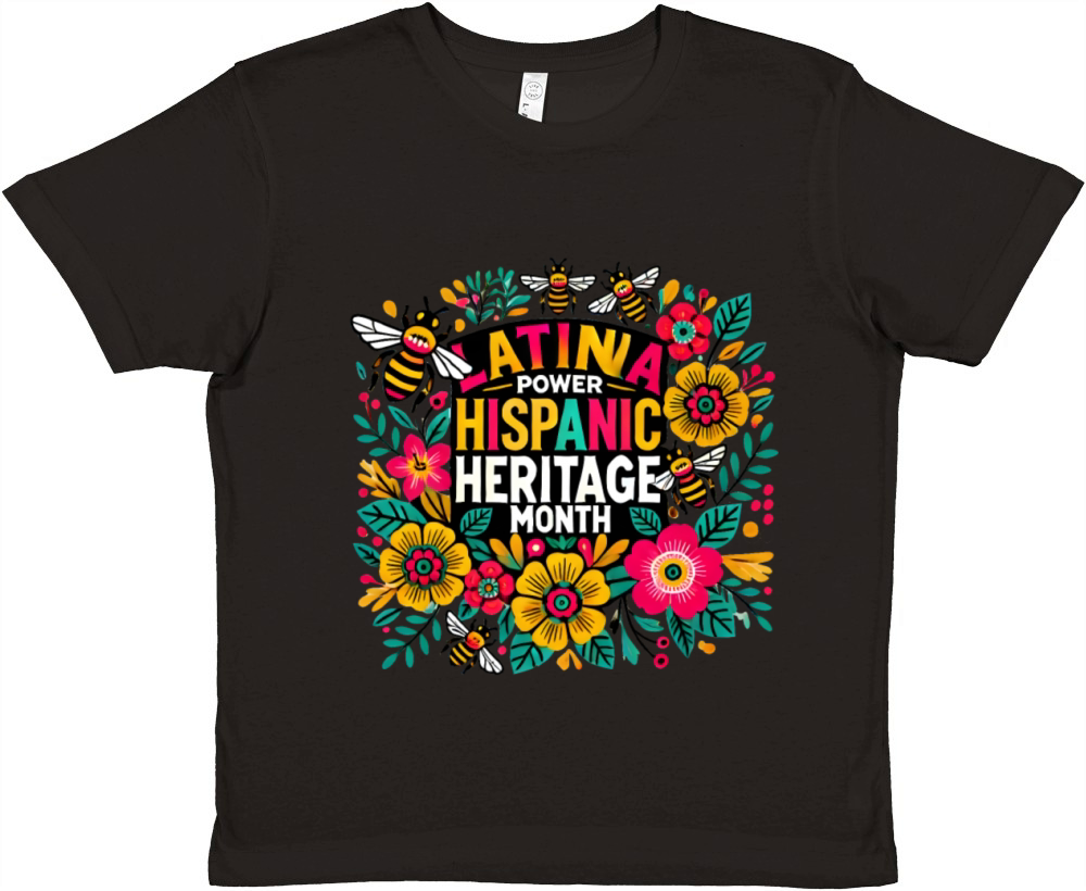 Latina floral girl power Hispanic Heritage month Premium Kids Crewneck T-shirt