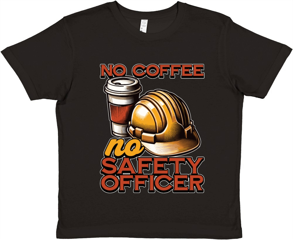 Safety Officer No Coffee Enforcement Coffee Lover Premium Kids Crewneck T-shirt