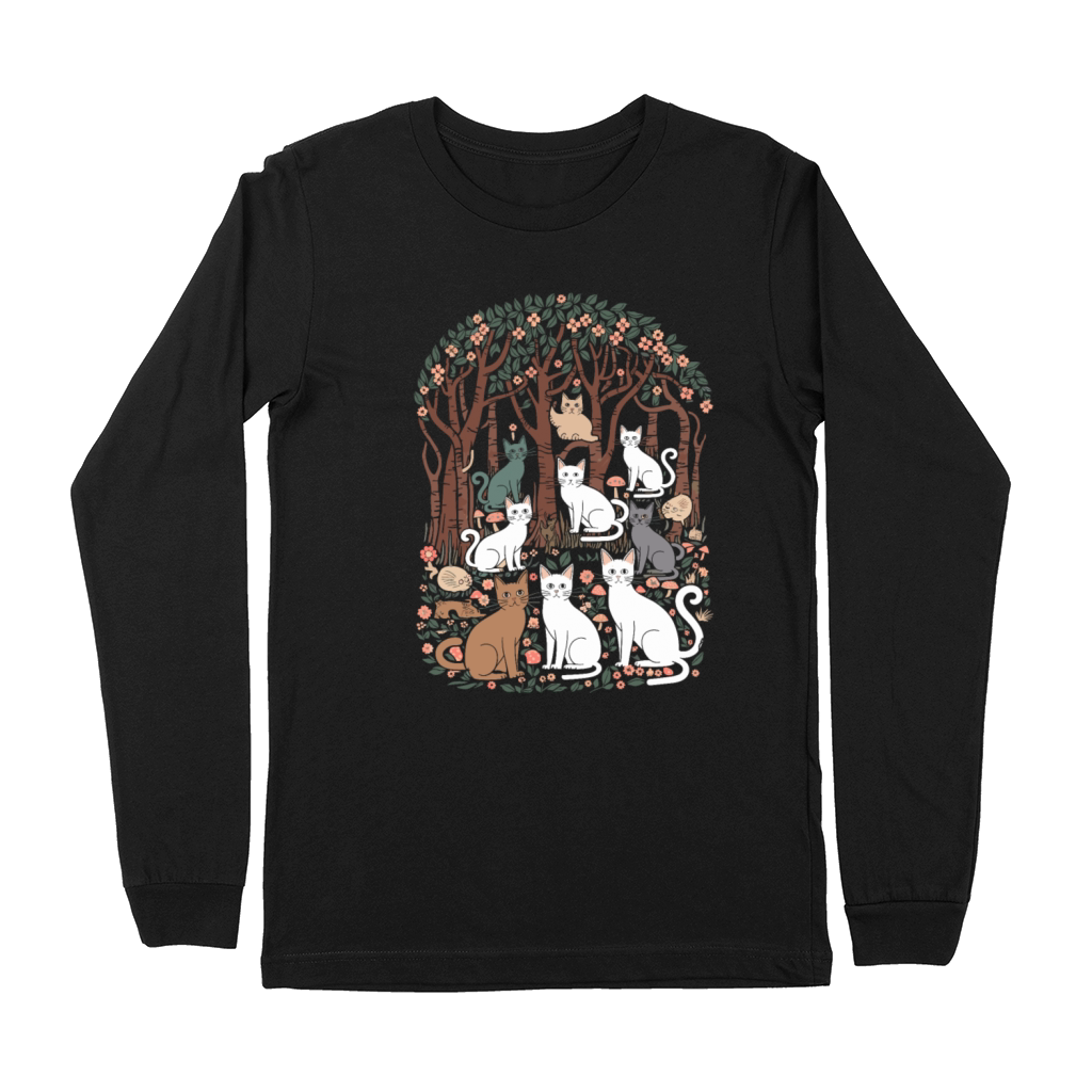 Cottagecore Cats in enchanting Forest Premium Long Sleeve
