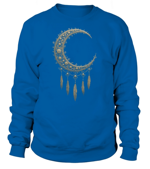 Elegant Moon With Feathers Sweatshirt Unisex