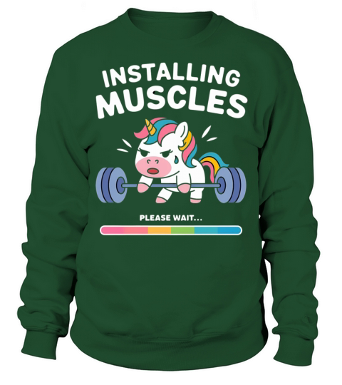 Installing Muscles Unicorn - Funny Gym Sweatshirt Unisex