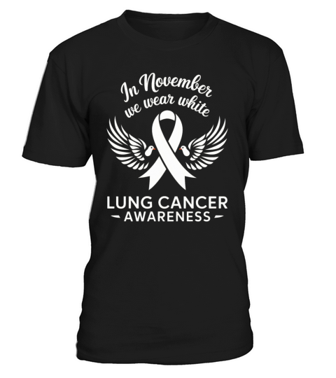 White Ribbon and Doves Lung Cancer Awareness T-Shirt Unisex