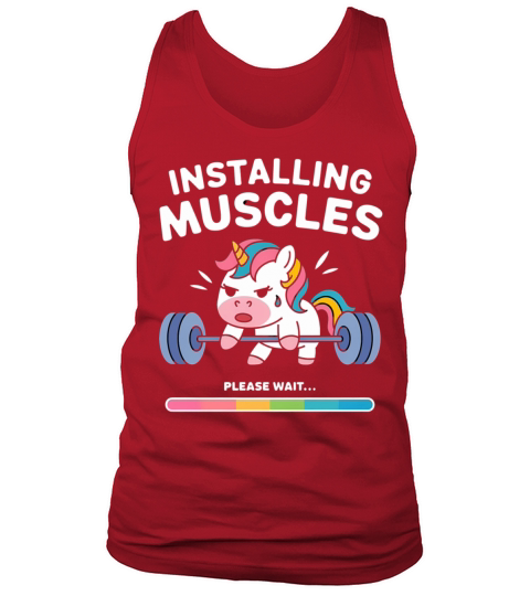 Installing Muscles Unicorn - Funny Gym Tank Top Unisex