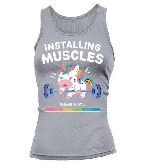 Installing Muscles Unicorn - Funny Gym Tank top Woman