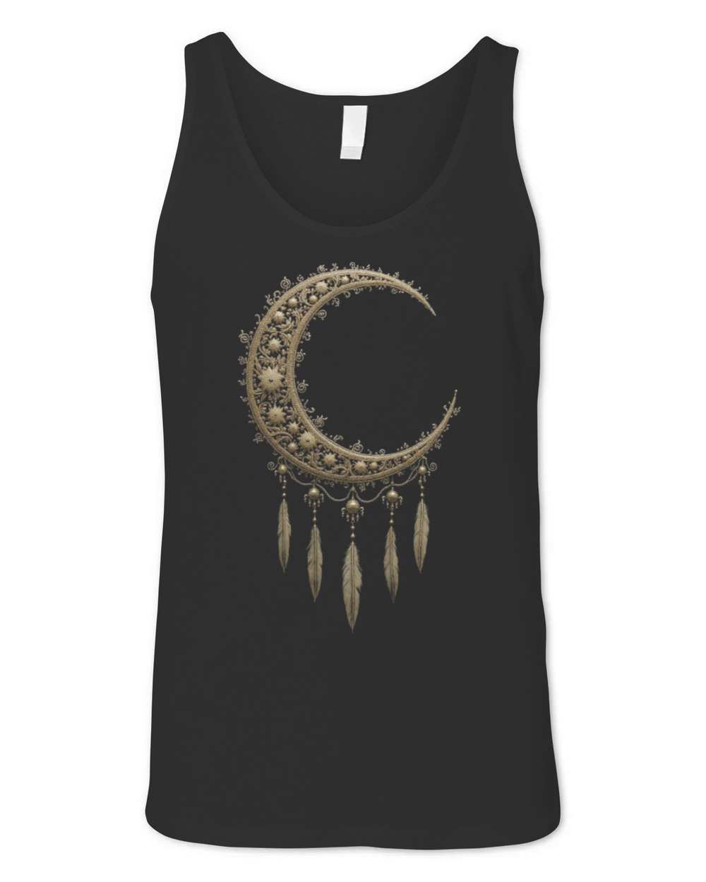 Elegant Moon With Feathers Unisex Jersey Tank