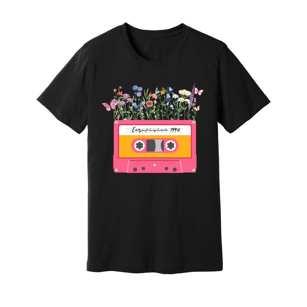 Eurovision Casette 1994 vintage flower Unisex Jersey Tee