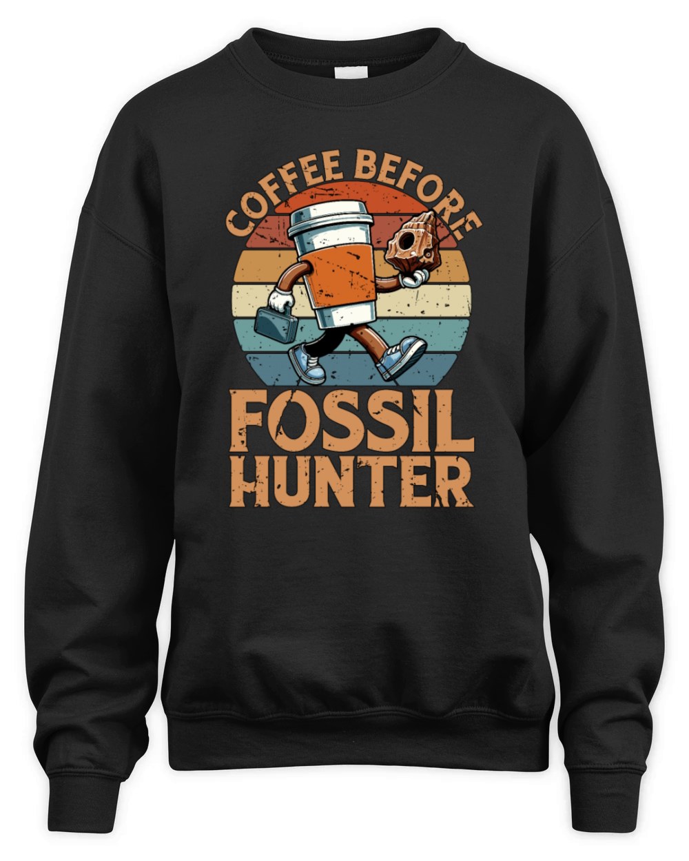 Fossil Hunter Coffee Before Geology Coffee Lover Unisex Premium Crewneck Sweatshirt