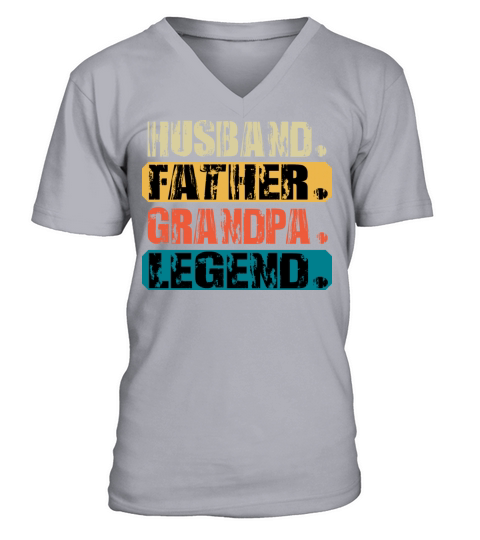 Vintage Husband Father Grandpa LEGEND V-Neck T-shirt