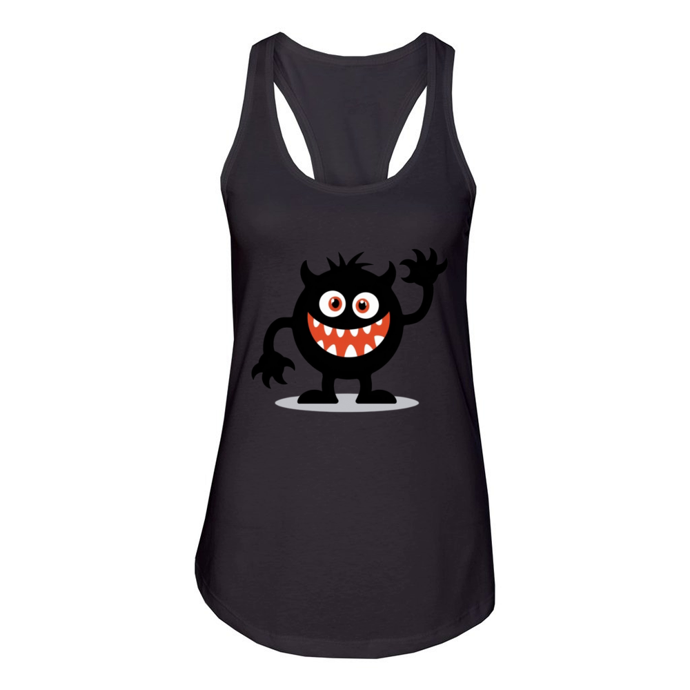 Black Monster Terror Halloween T-Shirt Women's Racerback Tank