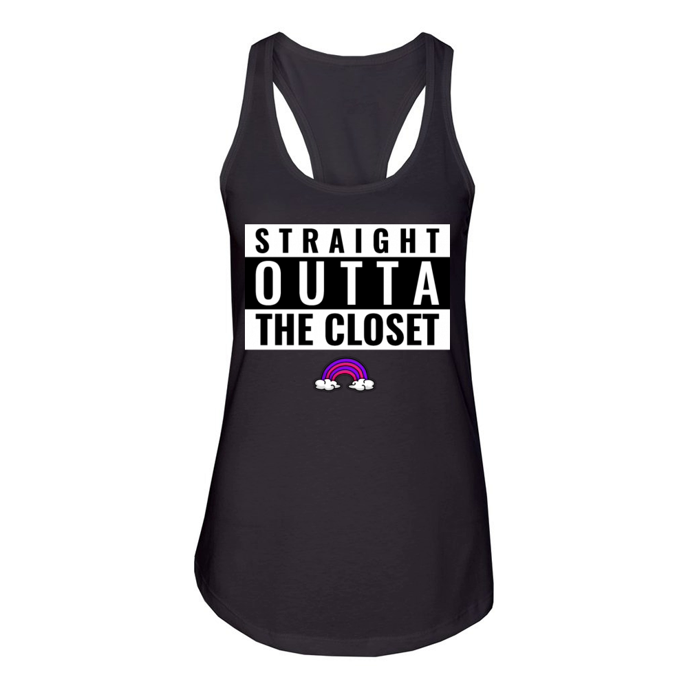 STRAIGHT OUTTA THE CLOSET Women's Racerback Tank