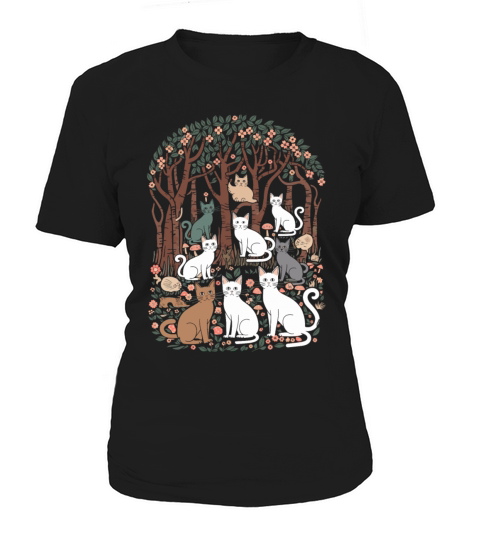Cottagecore Cats in enchanting Forest Women's T-Shirt