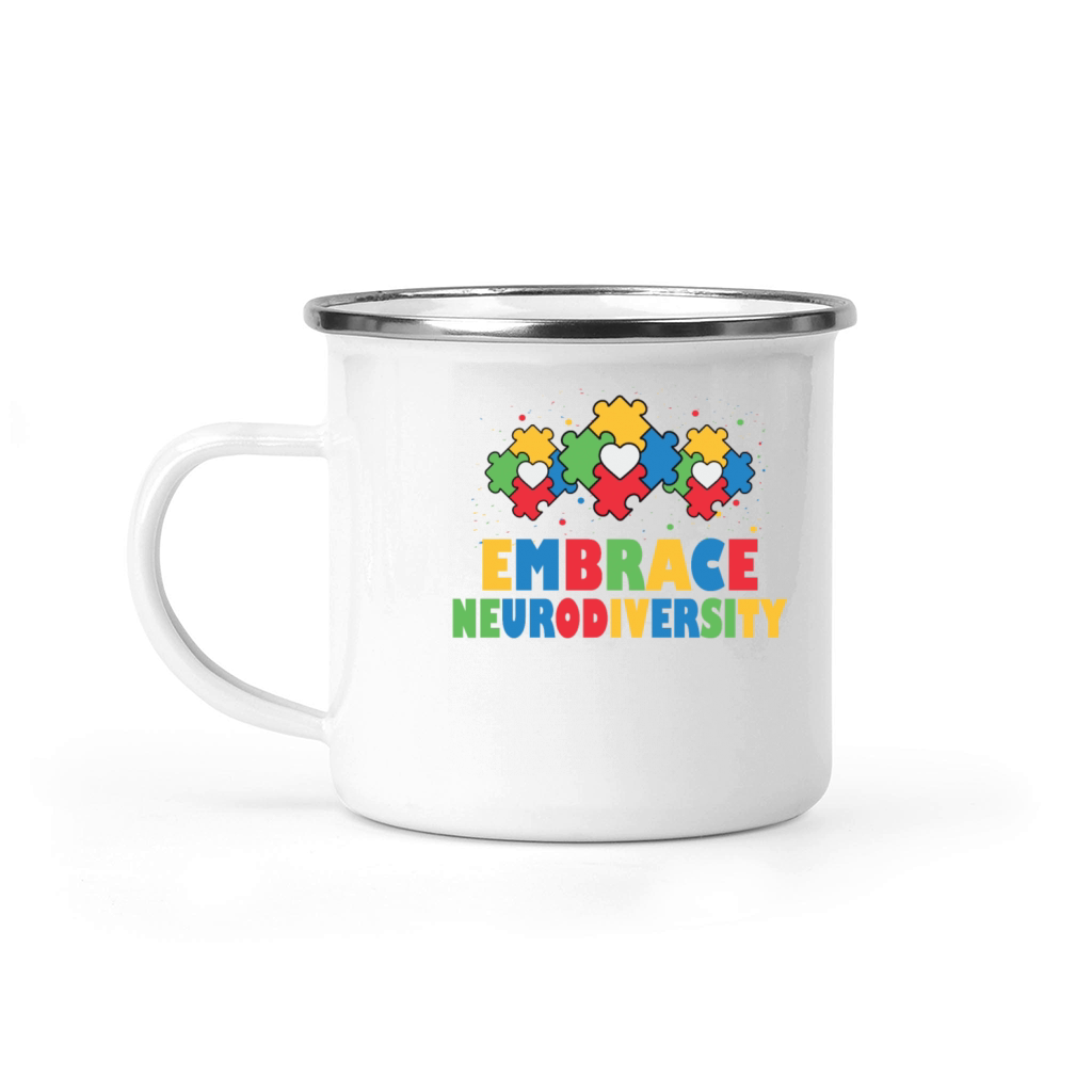embrace neurodiversity - Embrace ADHD Autism ASD Camping Mug
