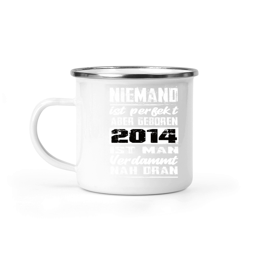 Nobody Is Perfect But Born 2014 Birthday Camping Mug