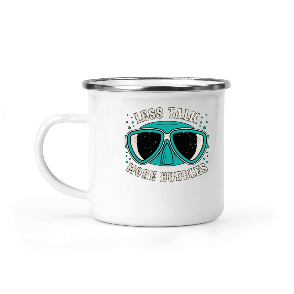 Snorkeling Less Talk More Bubbles Marine Biologist Camping Mug