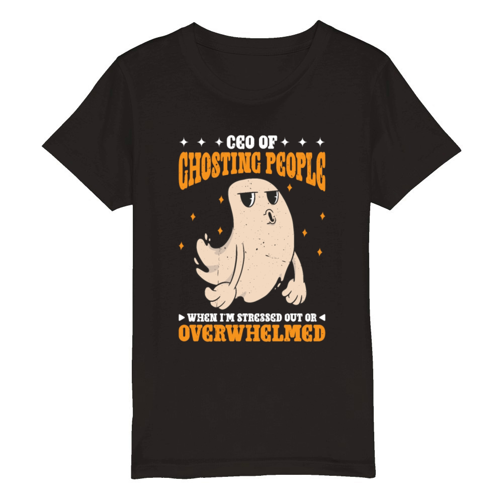 CEO Of Ghosting When Stressed Or Overwhelmed 3 Organic Kids Crewneck T-shirt