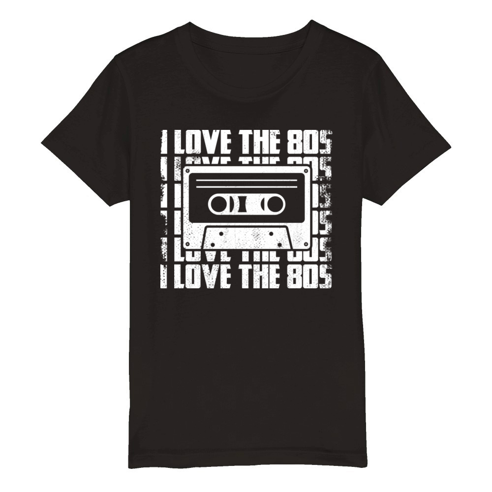 I Love The 80s Organic Kids Crewneck T-shirt