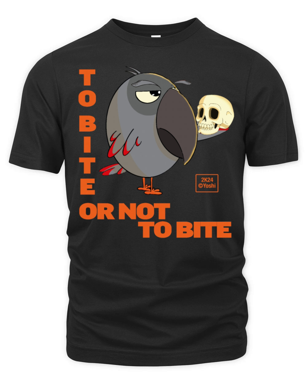 African Grey Parrot - To bite or not to bite Organic Unisex T-shirt