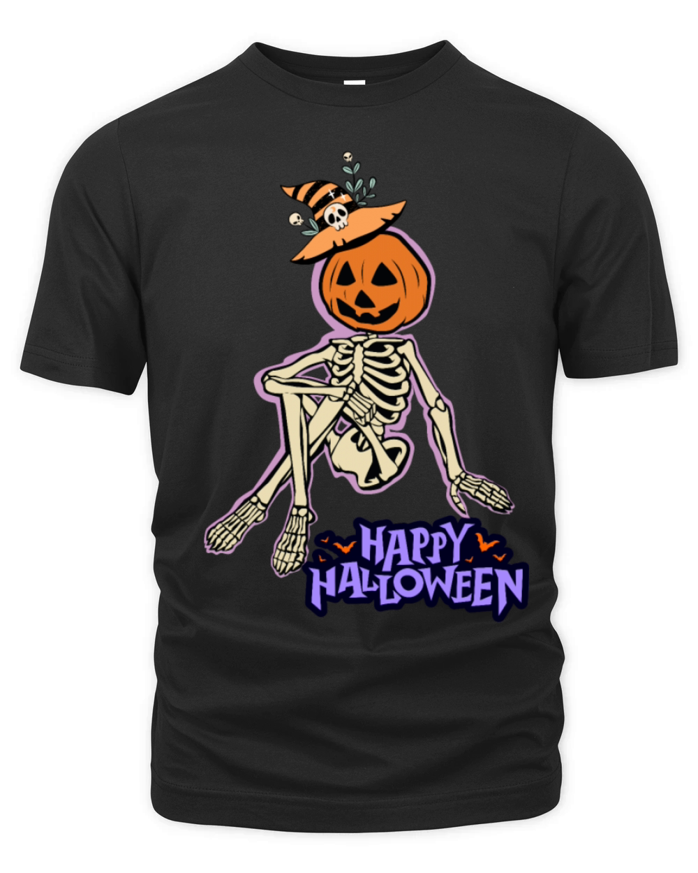 halloween skeleton HAPPY HALLOEEN Organic Unisex T-shirt
