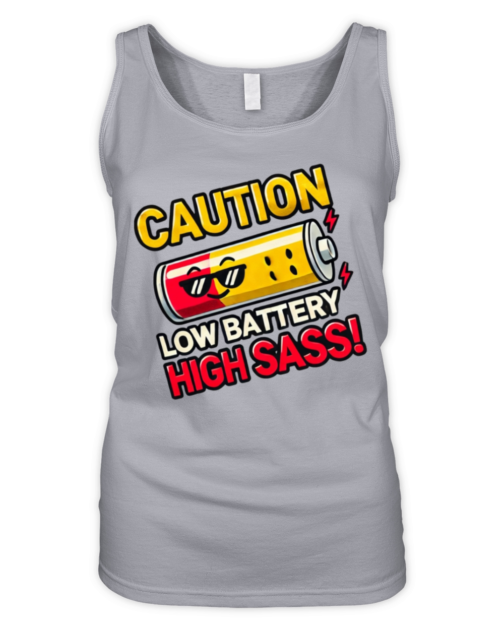 Funny Low Battery High Sass Sarcastic Design for B Organic Women's Tank Top