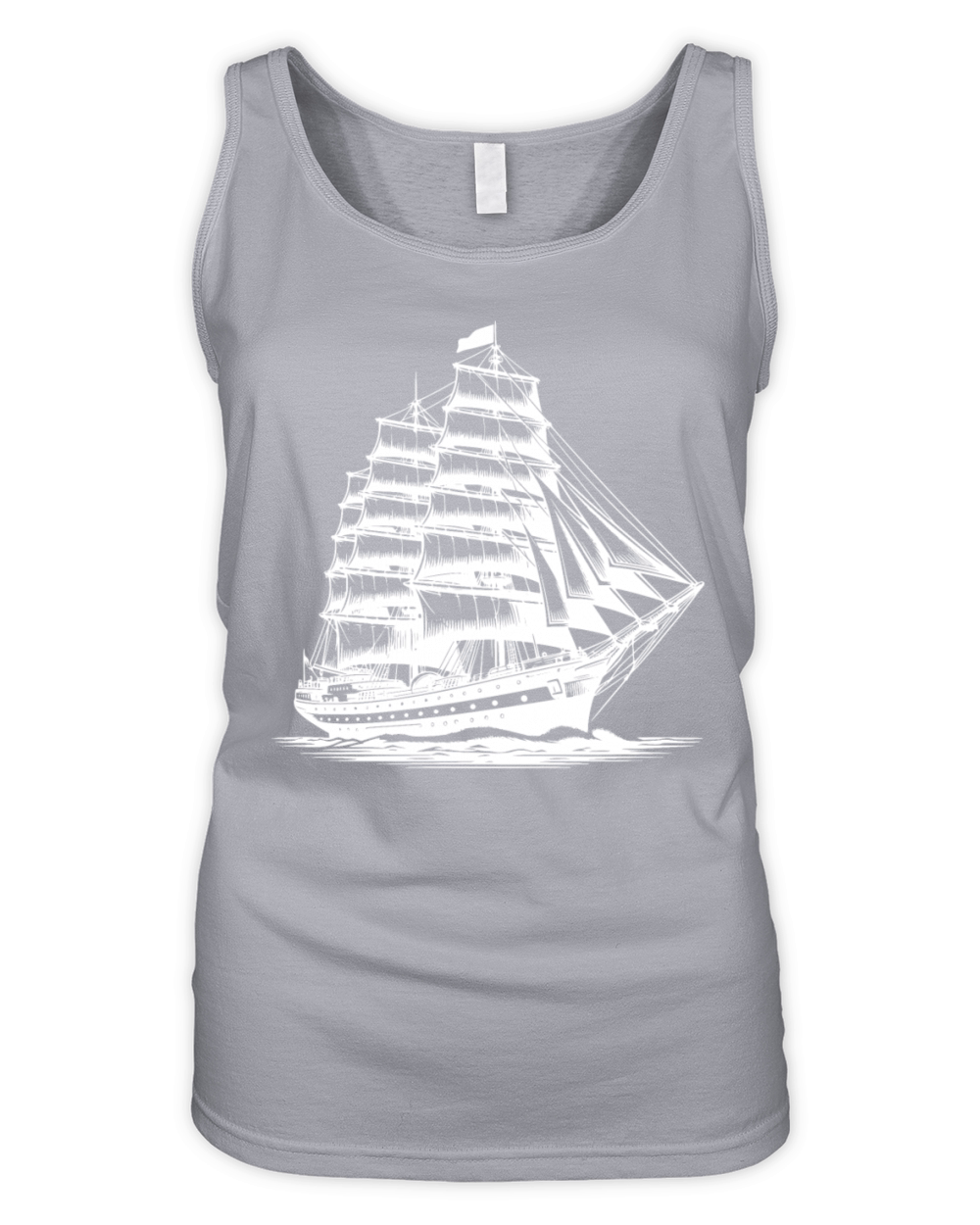 Large Old Sailing Ship With Set Sails Organic Women's Tank Top