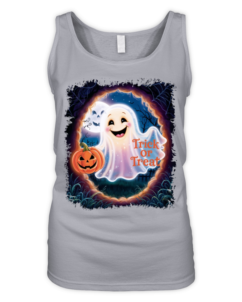 Trick or Treat halloween ghost funny Organic Women's Tank Top