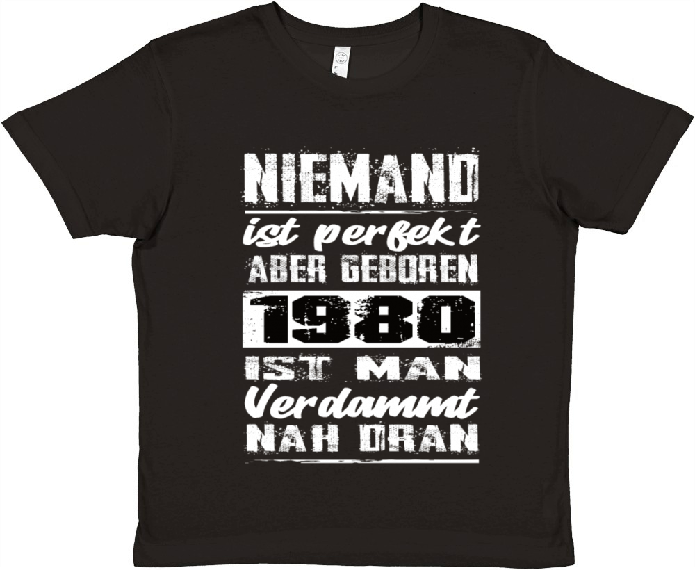 Nobody Is Perfect But Born 1980 Birthday Premium Kids Crewneck T-shirt