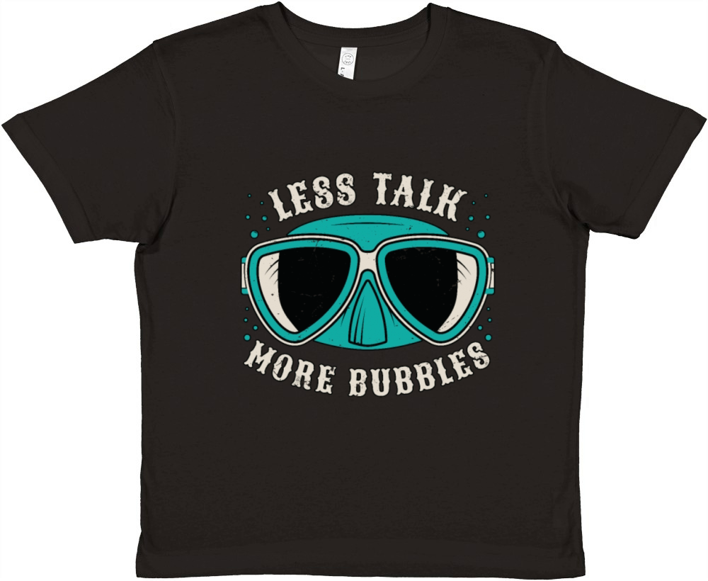 Snorkeling Less Talk More Bubbles Marine Biologist Premium Kids Crewneck T-shirt
