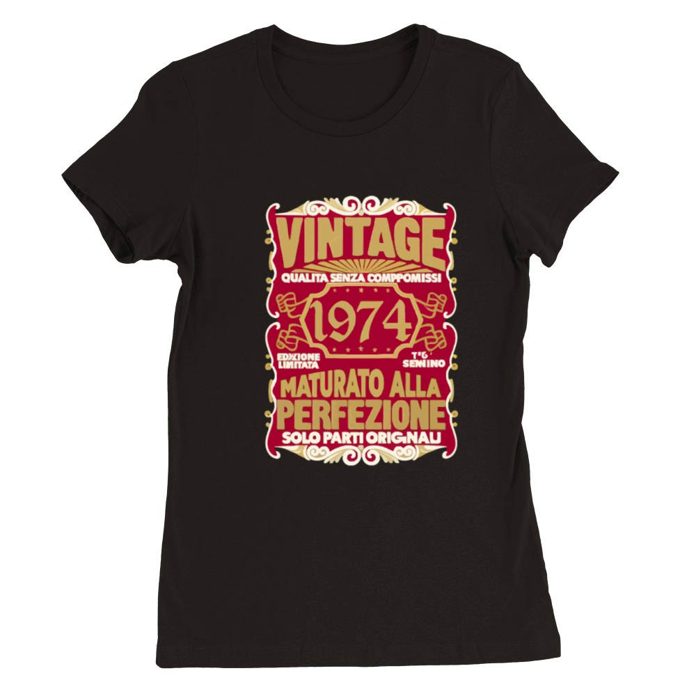 50 Compleanno 50 Uomo Anni Retro Vintage 1974 Reg Premium Womens Crewneck T-shirt